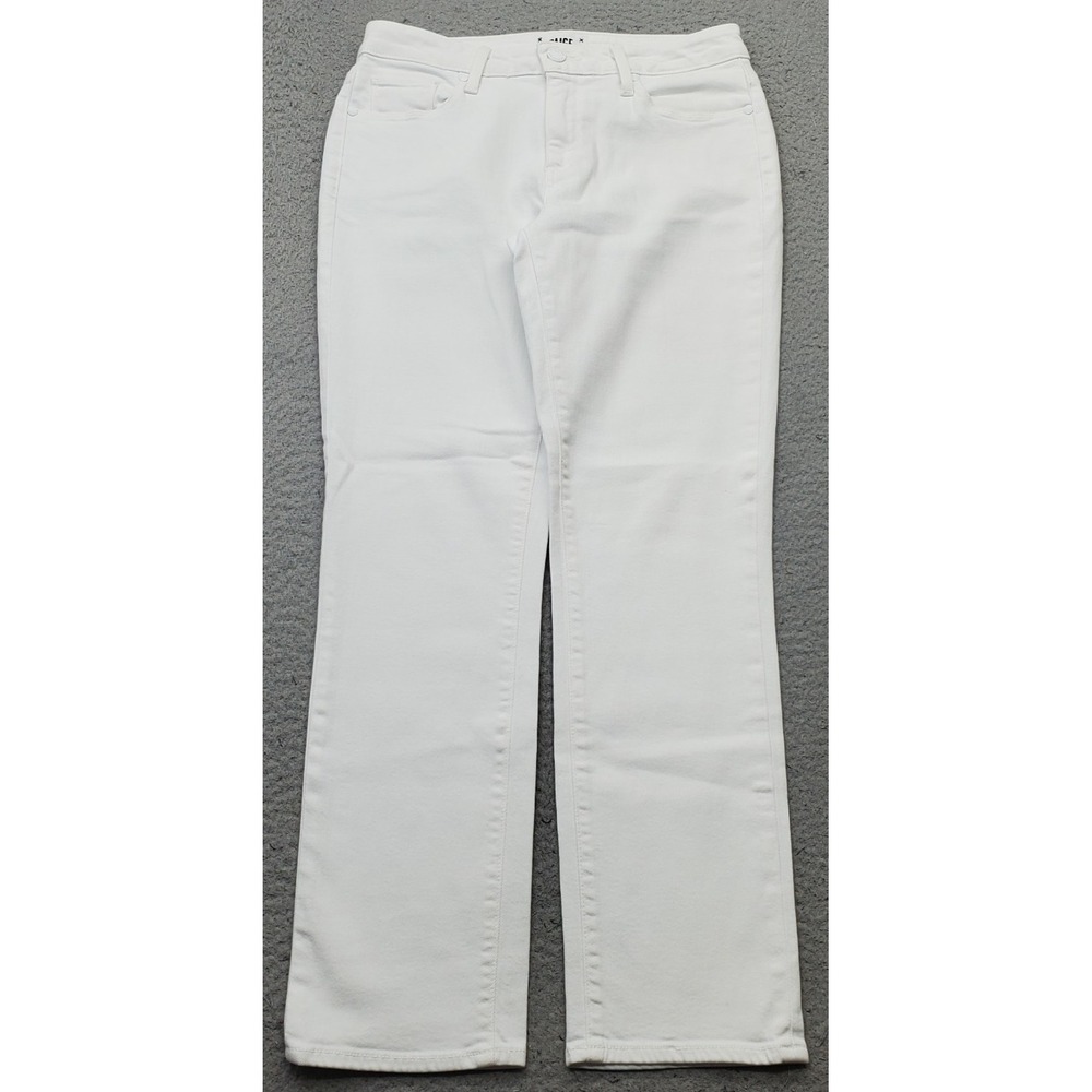 PAIGE Brigitte Jeans Womens 26 White Denim Stretch 5-Pocket Design Straight Leg